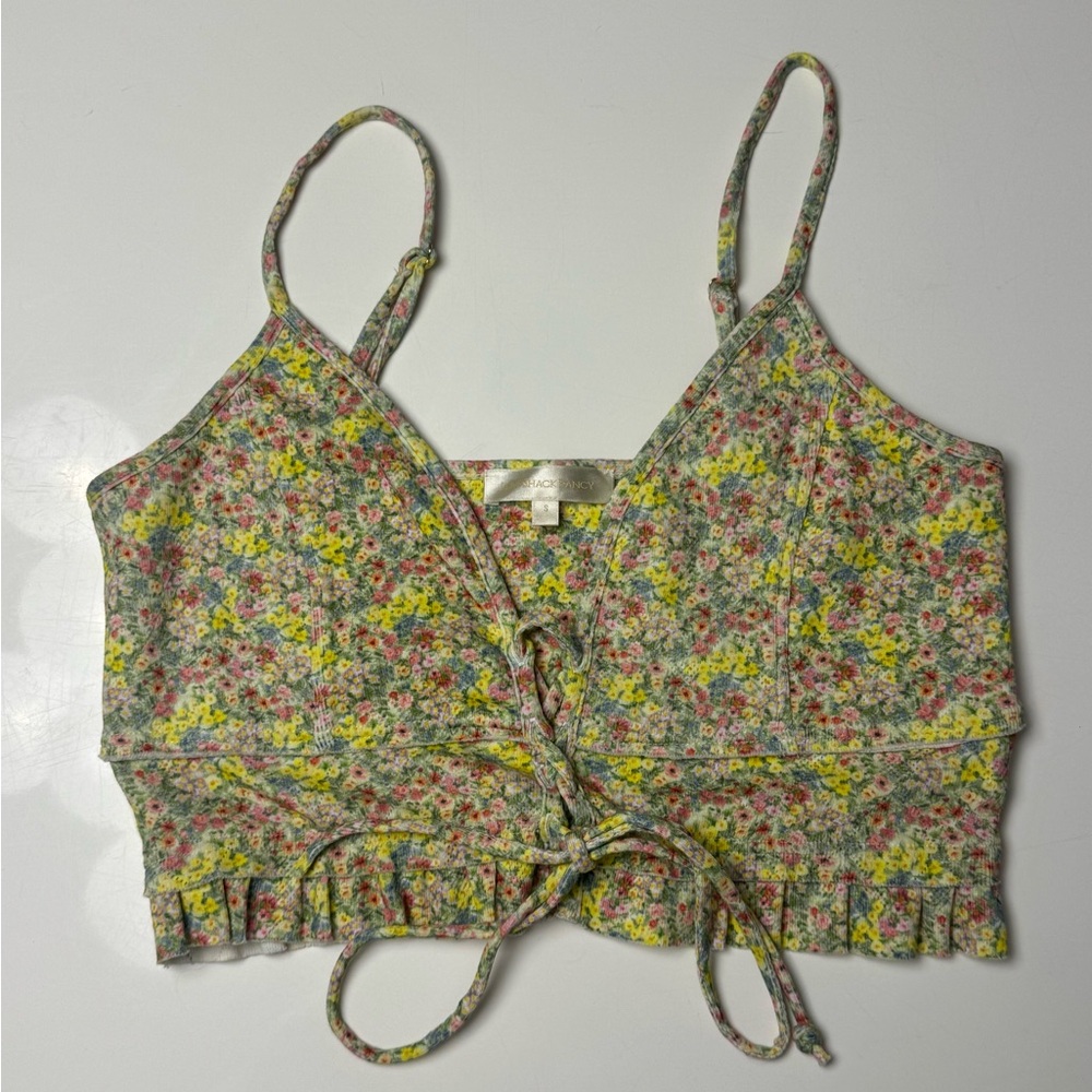 LoveShackFancy floral print tank top tie front